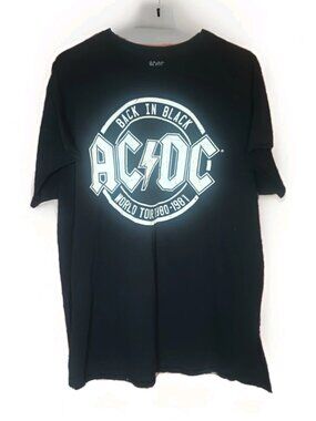 AC/DC Back In Black T-Shirt XL Black Vintage - World Tour 1980-1981 Grunge Style